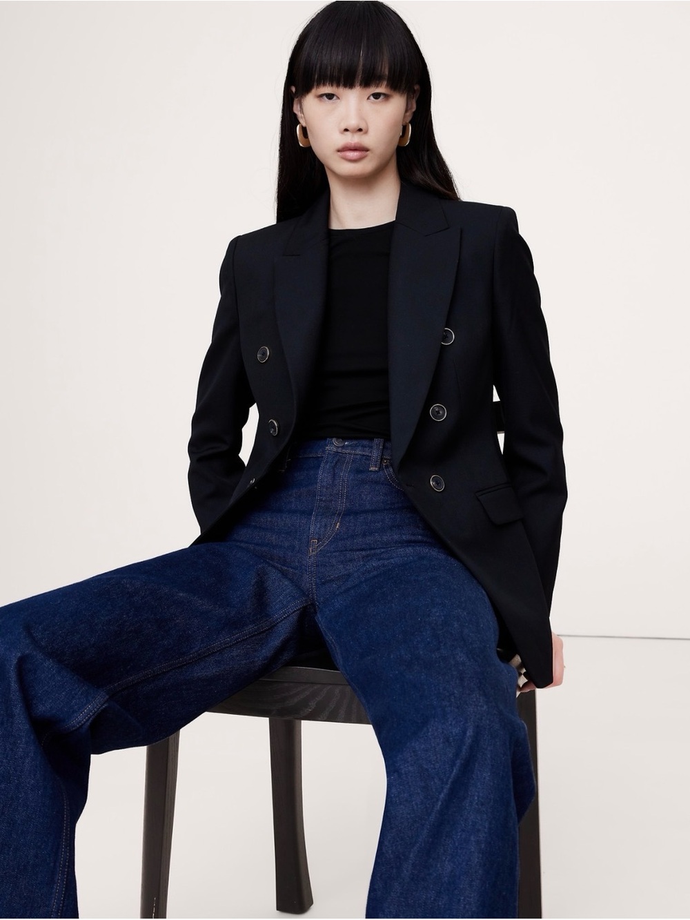 Banana Republic | Black Double-Breasted Blazer